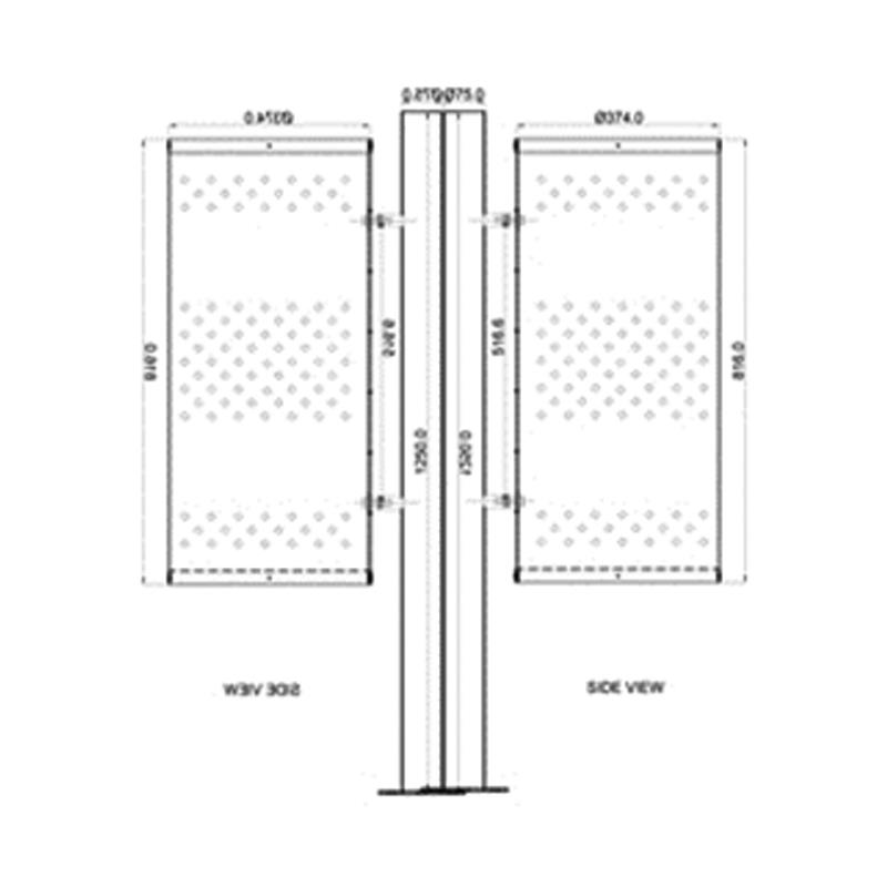 Pole Mounted Double Dustbin