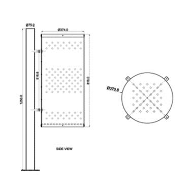 Pole mounted Single dustbin | Ozone
