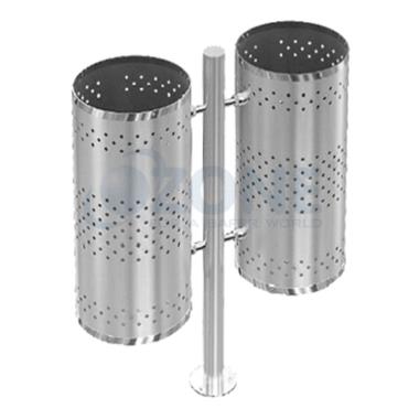 Pole Mounted Double Dustbin | Ozone