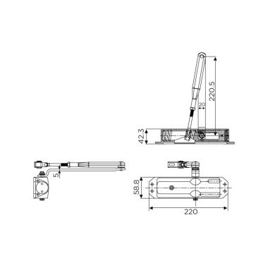 OVERHEAD DOOR CLOSERS With SCISSOR ARM | Ozone